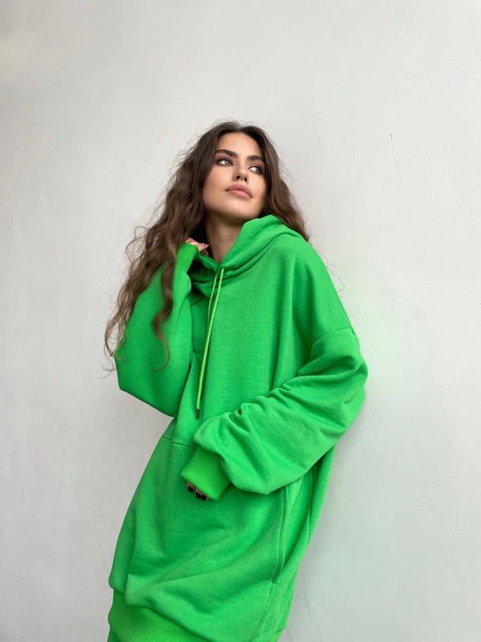 LIME with long hoodie